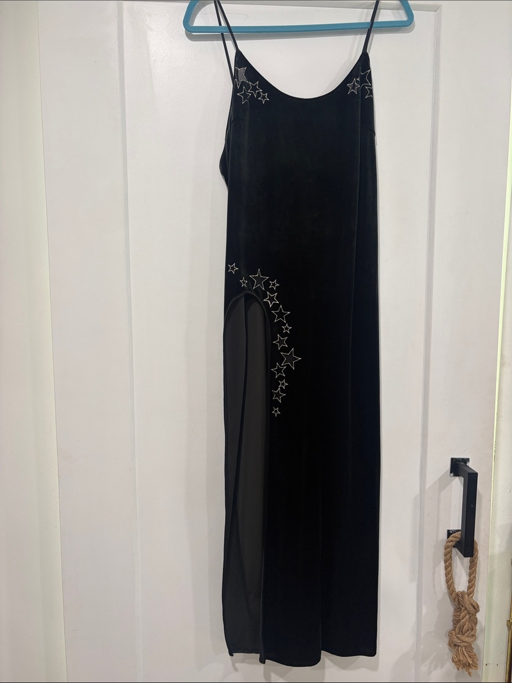 Victoria's Secret Black Star-Accent Maxi Slip Dress
